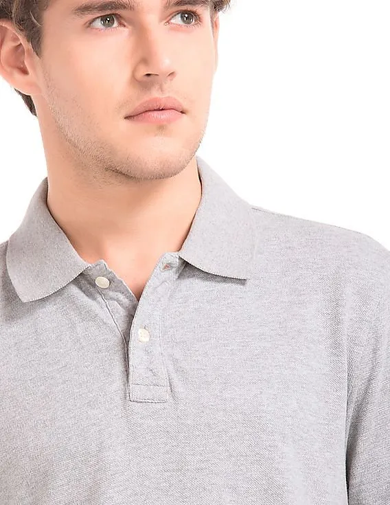 GAP Men Grey Solid Pique Polo