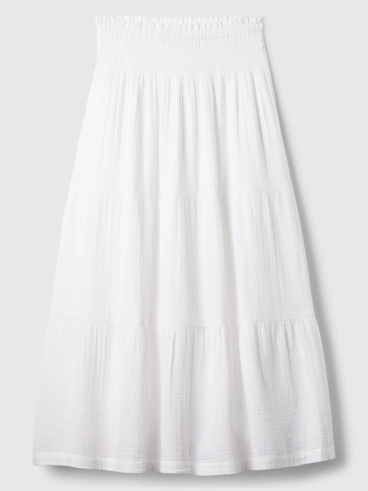 Gauze Smocked Maxi Skirt