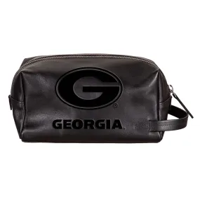 Georgia Bulldogs Hybrid Leather Lined Dopp Toiletry Bag