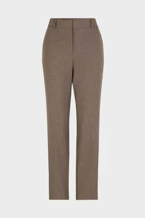 Gerard Darel EMANUELLA BROWN STRAIGHT 7/8 SUIT TROUSERS