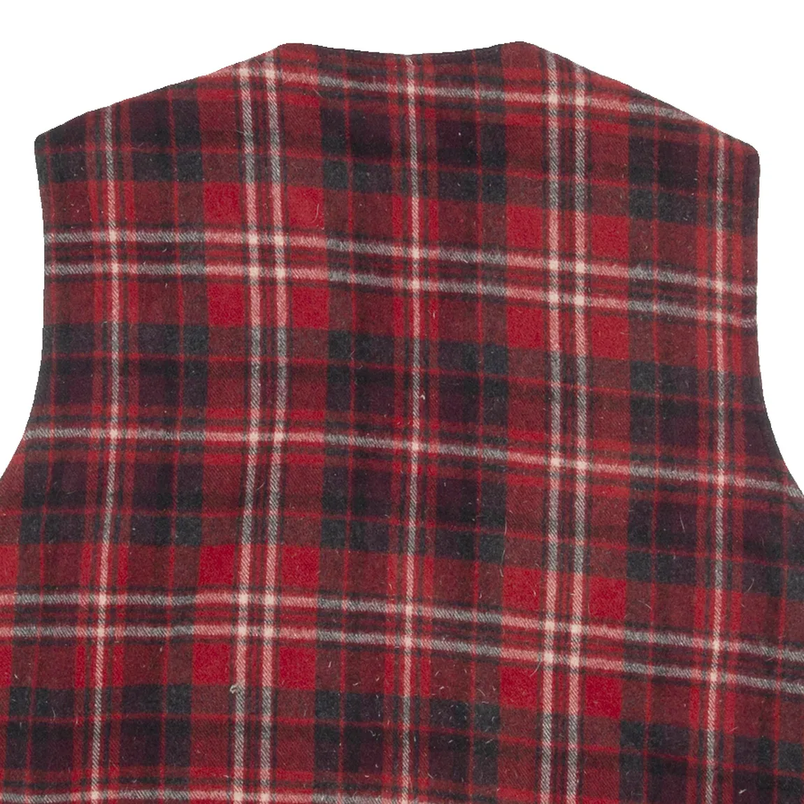 GIN TONIC Womens Quilted Waistcoat Red Wool 90s Plaid M