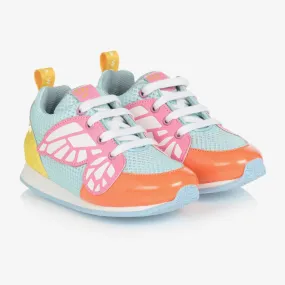 Girls Pink & Blue Butterfly Trainers