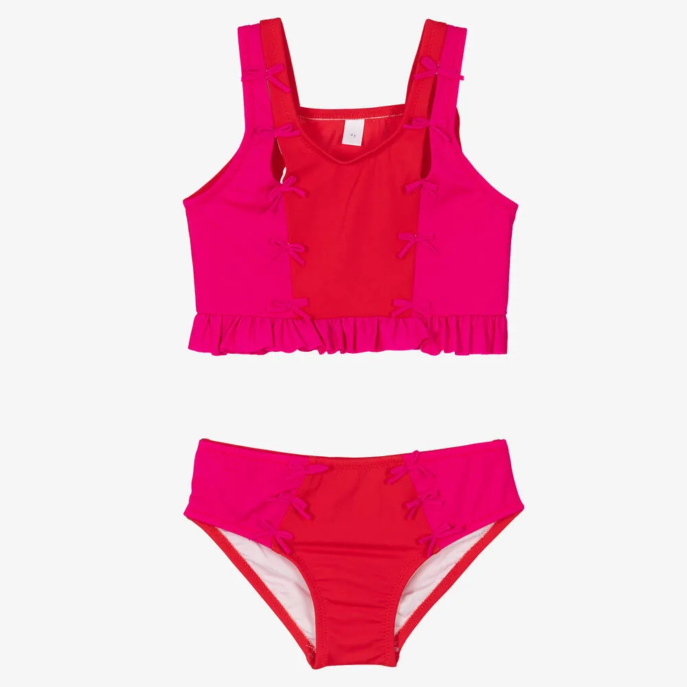 Girls Pink & Red Bikini (UV50)