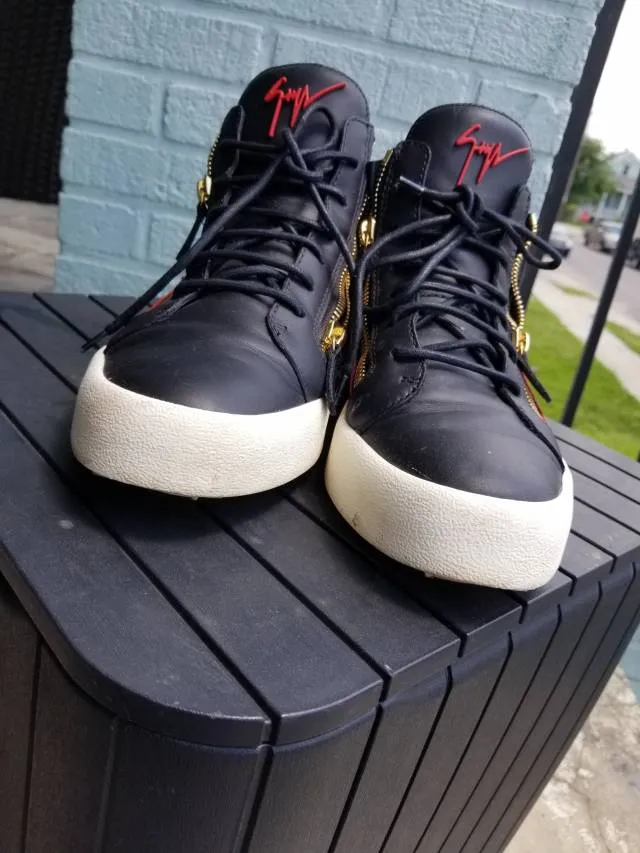 Giuseppe zanotti black & red may london high-top sneakers