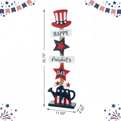 Glitzhome Wooden Top Hat Porch Sign