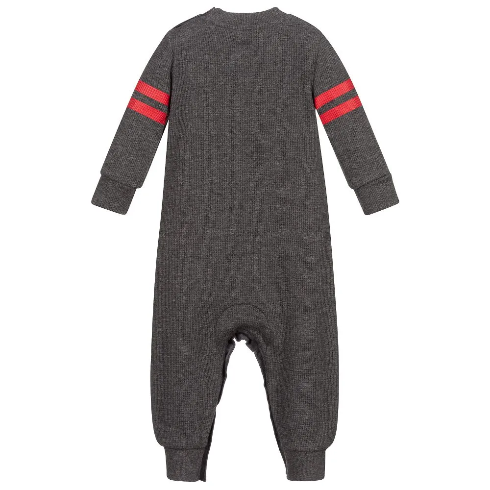 Grey & Red Logo Jersey Romper