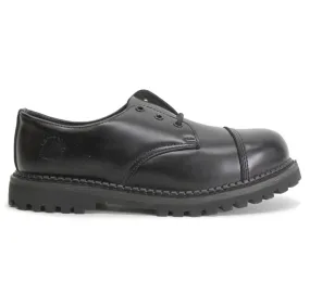 Grinders Unisex Regent CS Leather Black Shoes - UK 8