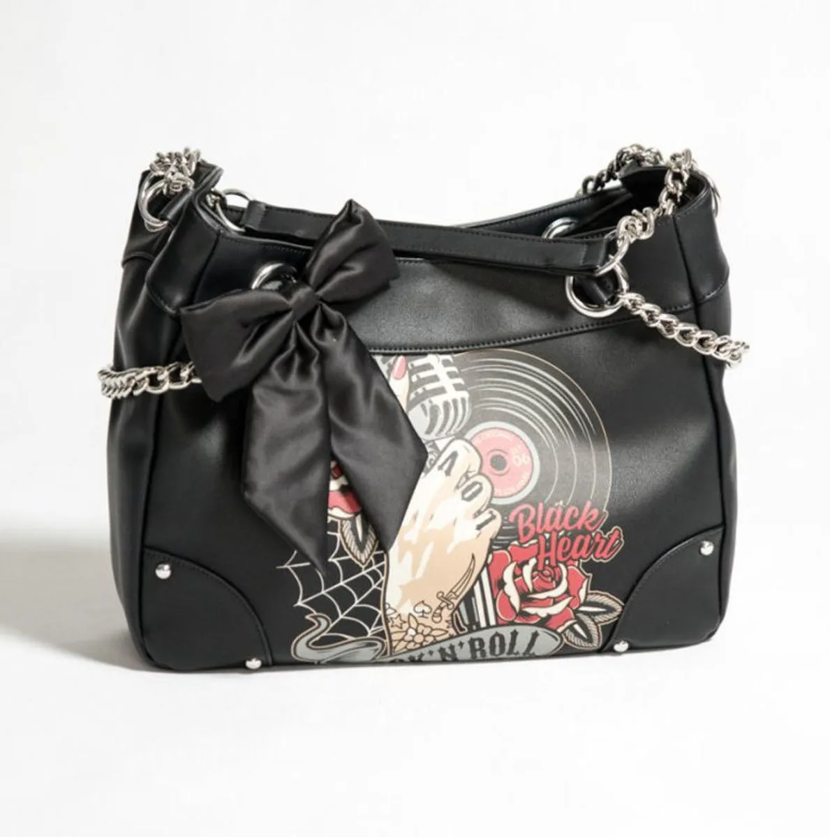 Handbag BLACK HEART - ROCK N ROLL - 8063  -  Metal-shop