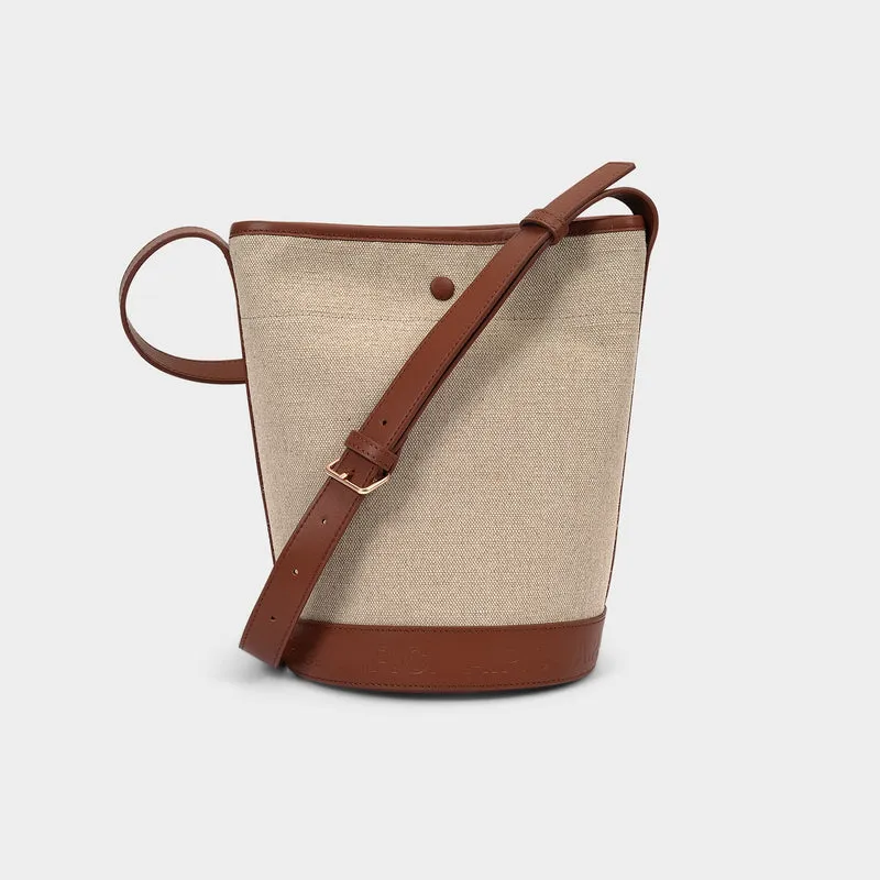 Helene Bag in Hazelnut Canvas and Shiny Leather