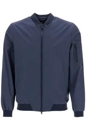 Herno Bomber In Poliestere Blu Scuro Con Gore Windstopper Impermeabile