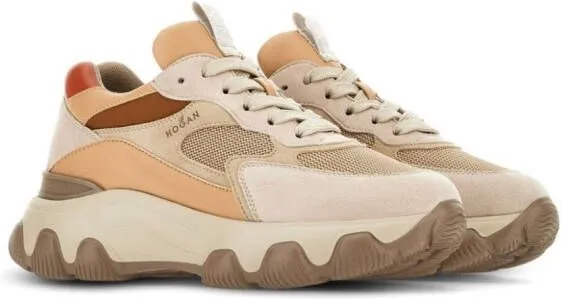 Hogan Hyperactive panelled leather sneakers Neutrals