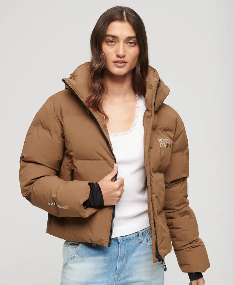 Hooded Boxy Puffer Jacket | Rawhide Brown