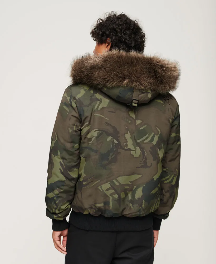 Hooded Everest Puffer Bomber Jacket | Camo