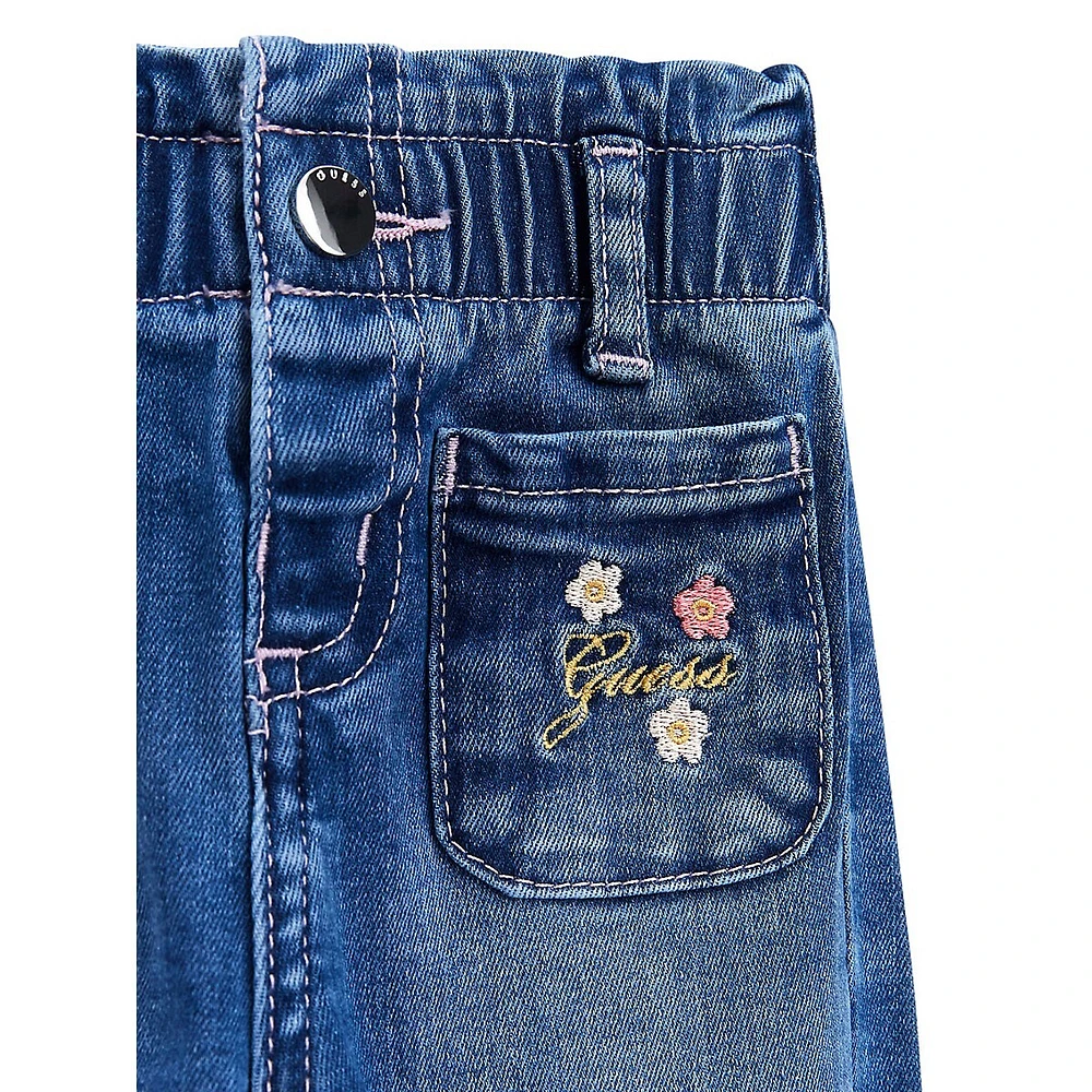 Hudson's Bay Baby Girl's Floral-Embroidered Jeans