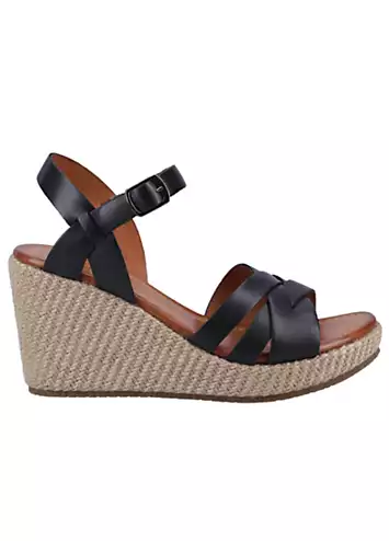 Hush Puppies Ladies Black Phoebe Wedge Sandals | Kaleidoscope