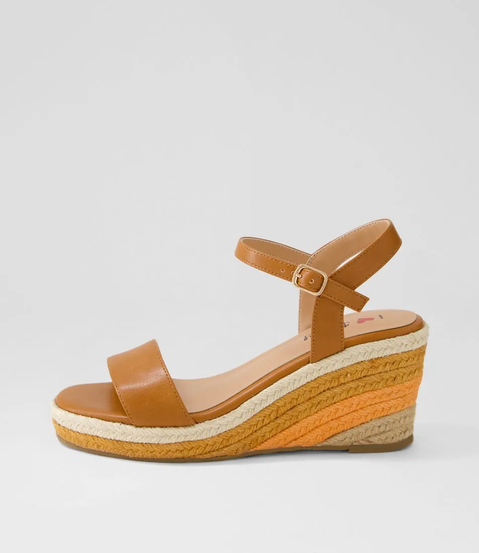 I LOVE BILLY Darline Dark Tan Multi Sandals