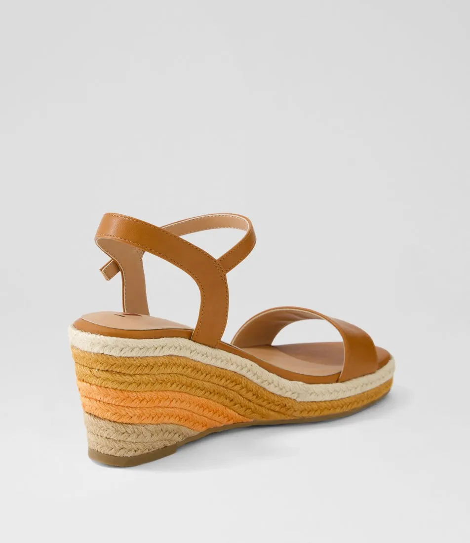 I LOVE BILLY Darline Dark Tan Multi Sandals