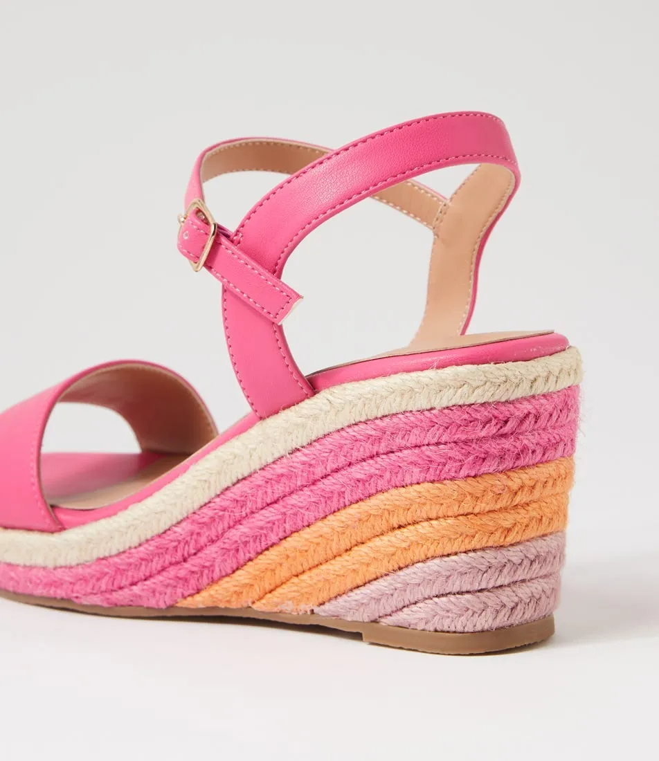 I LOVE BILLY Darline Fuchsia Orange Multi Sandals