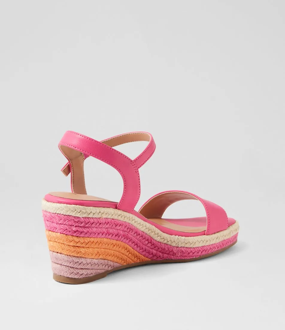 I LOVE BILLY Darline Fuchsia Orange Multi Sandals