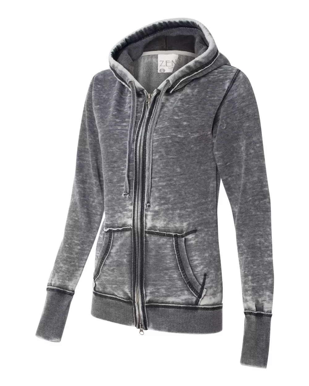 J America 8913 Women's Zen Fleece Full-Zip Hooded Sweatshirt SKU: 8913