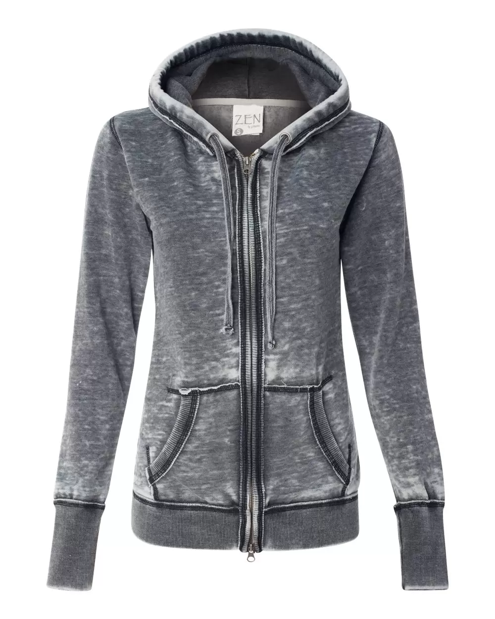 J America 8913 Women's Zen Fleece Full-Zip Hooded Sweatshirt SKU: 8913