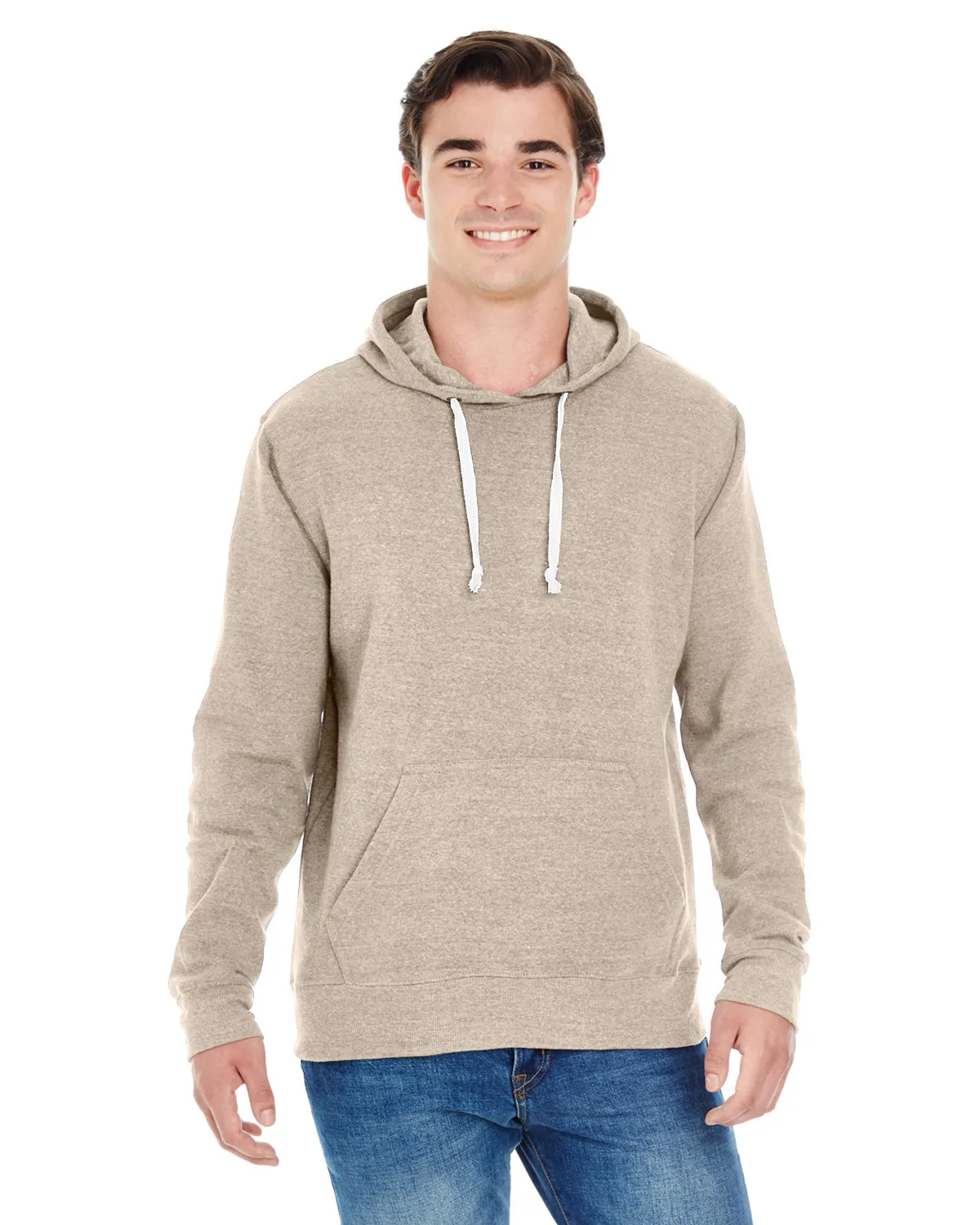 J8871 J-America Adult Tri-Blend Hooded Fleece SKU: J8871