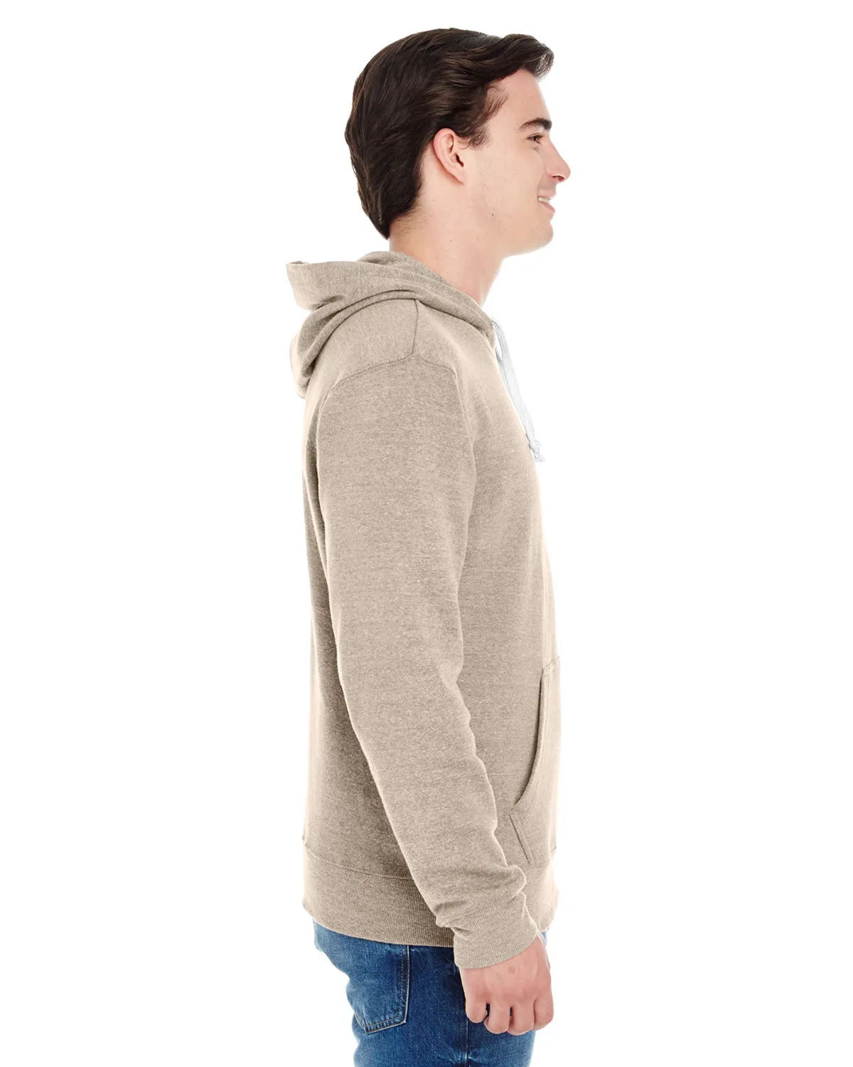 J8871 J-America Adult Tri-Blend Hooded Fleece SKU: J8871