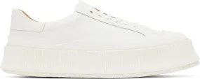 Jil Sander White Leather Platform Sneakers