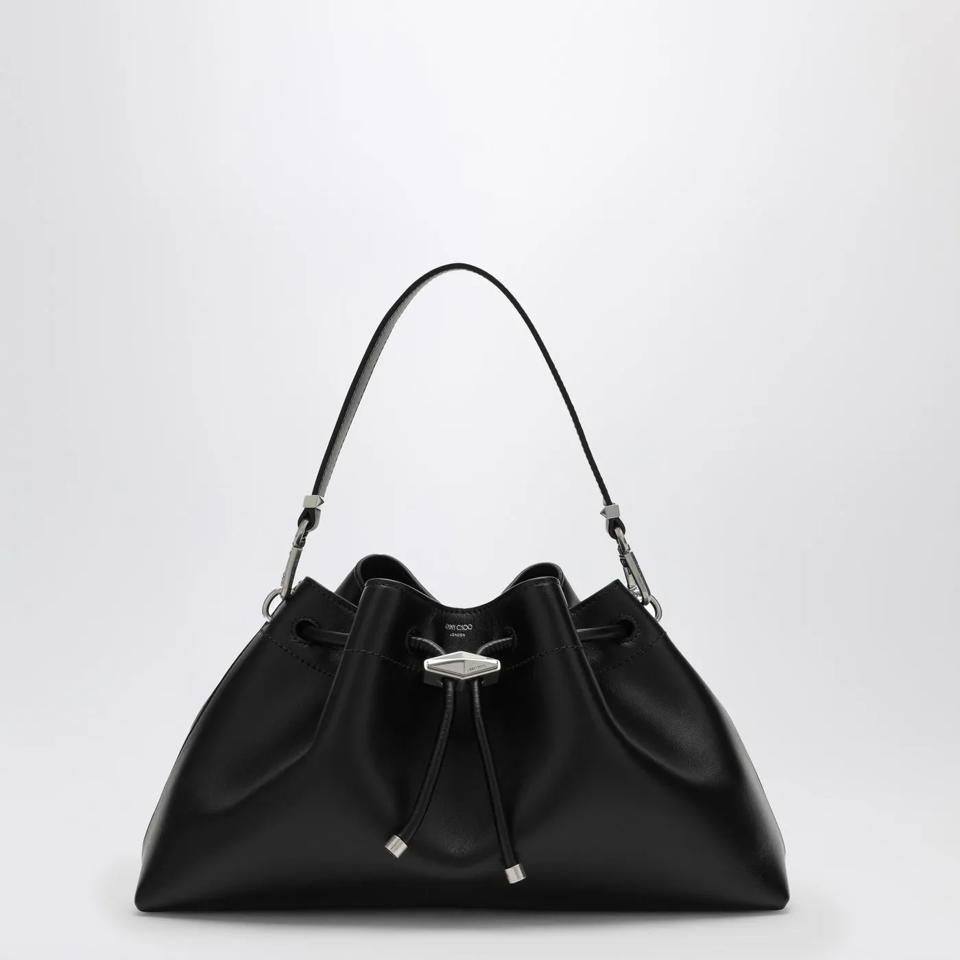 Jimmy Choo    Jimmy Choo Cinch M Black Leather Bucket Bag