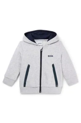 Kids' hoodie in cotton-blend fleece with logo print