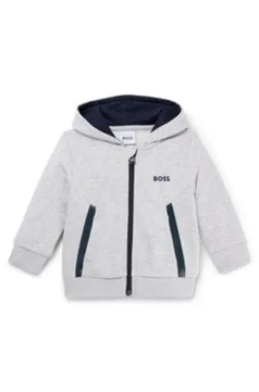 Kids' hoodie in cotton-blend fleece with logo print