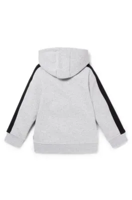 Kids' hoodie in cotton-blend fleece with printed logo