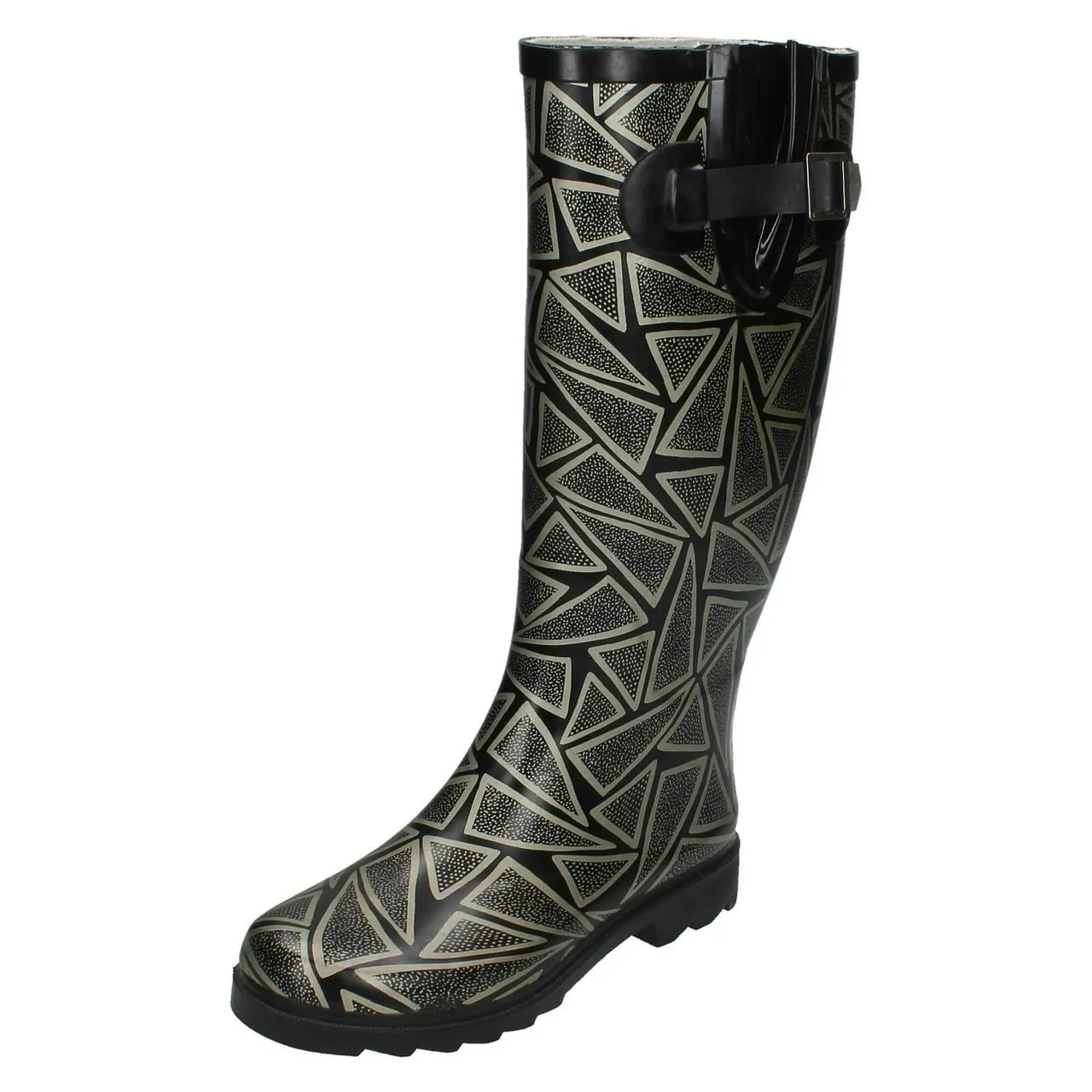 Ladies Spot On Triangle Print Wellington Boot