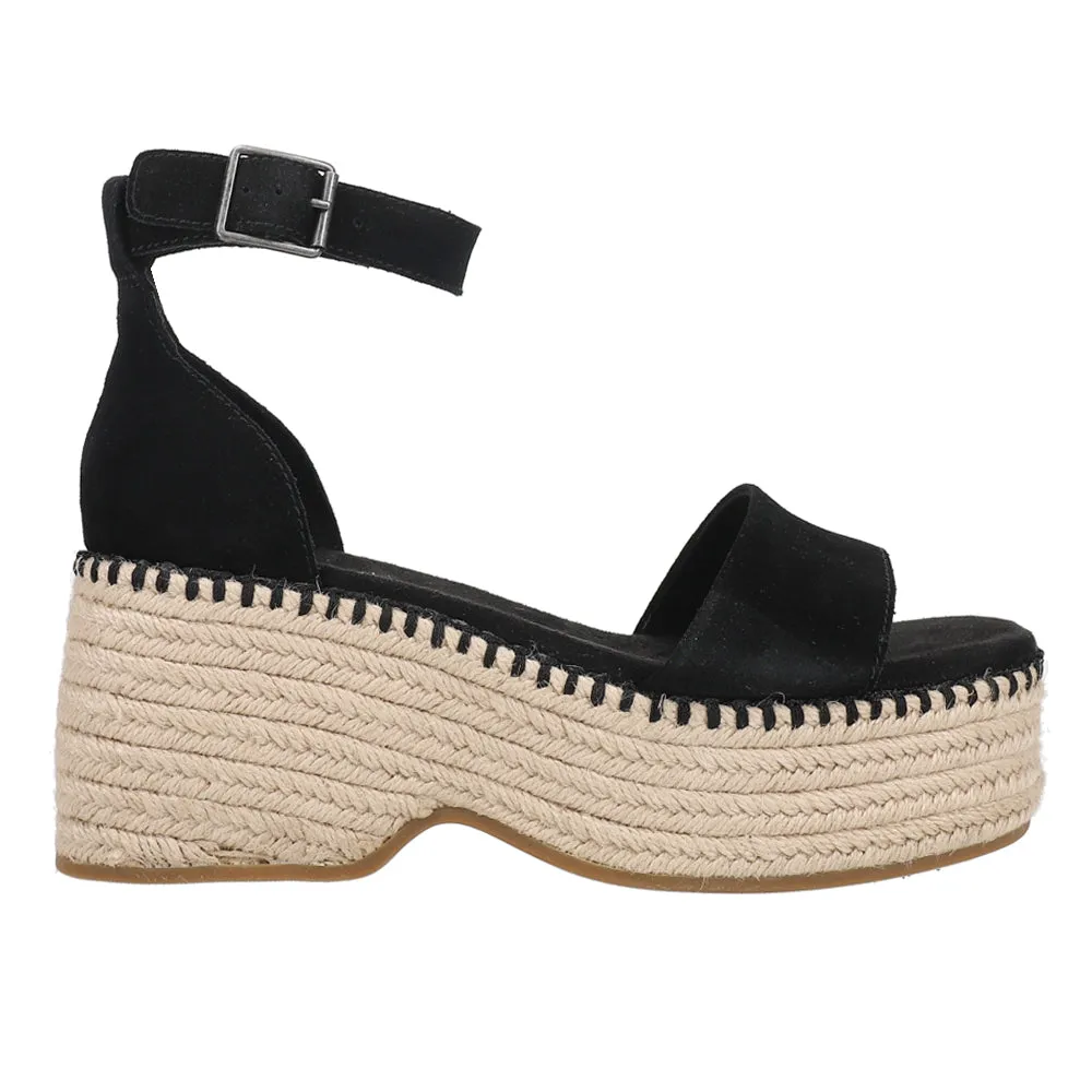 Laila Suede Platform Wedge Espadrille Sandals