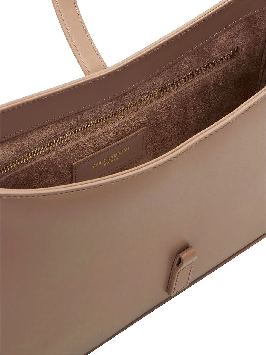 Le 5 a 7 Hobo Bag in Smooth Leather in Greyish Brown