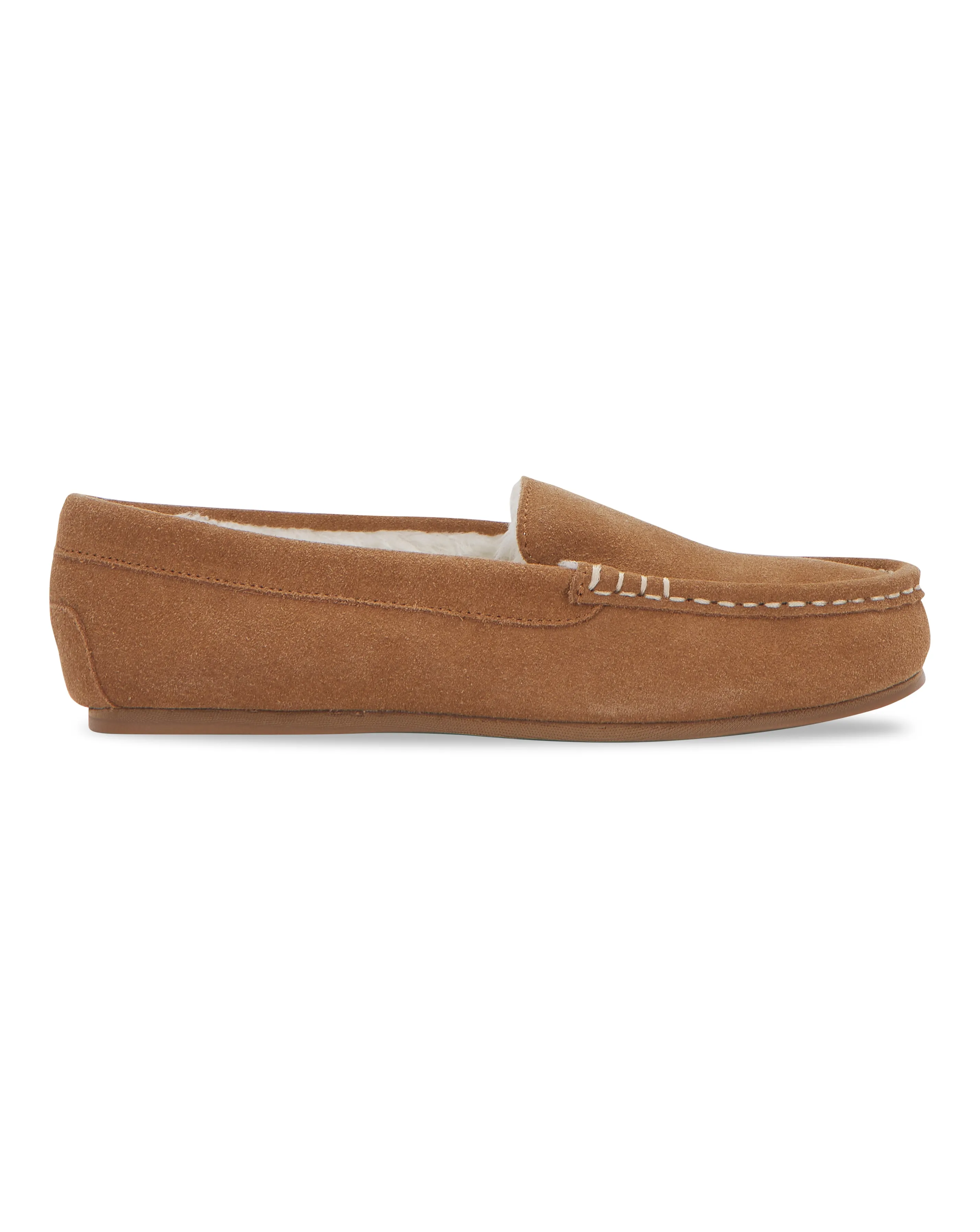 Leona Classic Suede Moccasin Slipper Wide E Fit