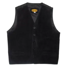 LETS GO! Mens Waistcoat Black Leather XL