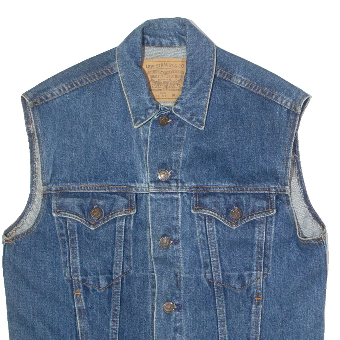 LEVI'S Mens Denim Waistcoat Blue S