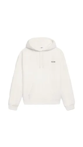 Loose Hoodie in Terry Cotton  - White