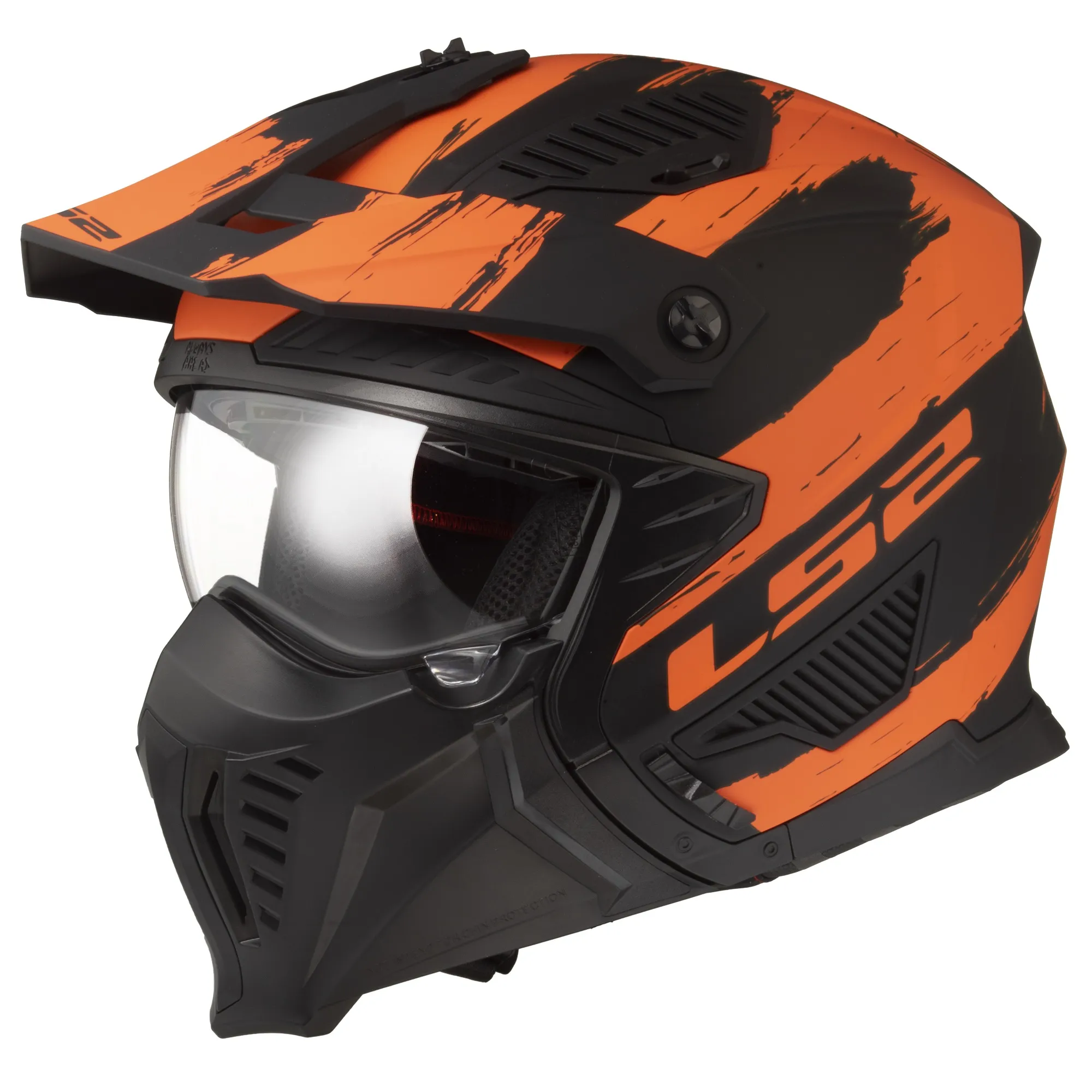 LS2 OF606 Drifter Mud Helmet - Black/Orange