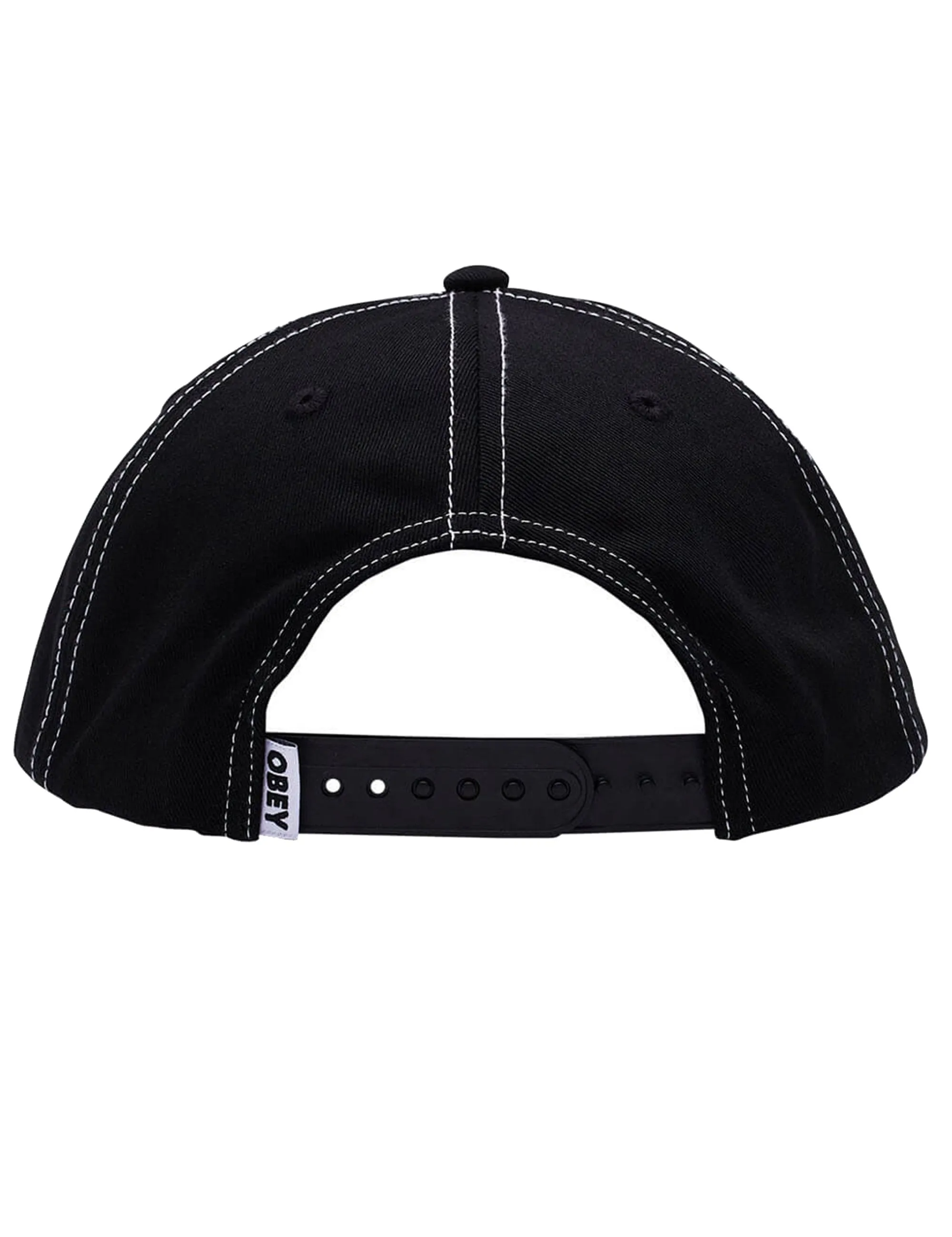 Mac 6 Panel Snapback Hat - Black