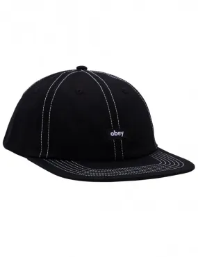 Mac 6 Panel Snapback Hat - Black