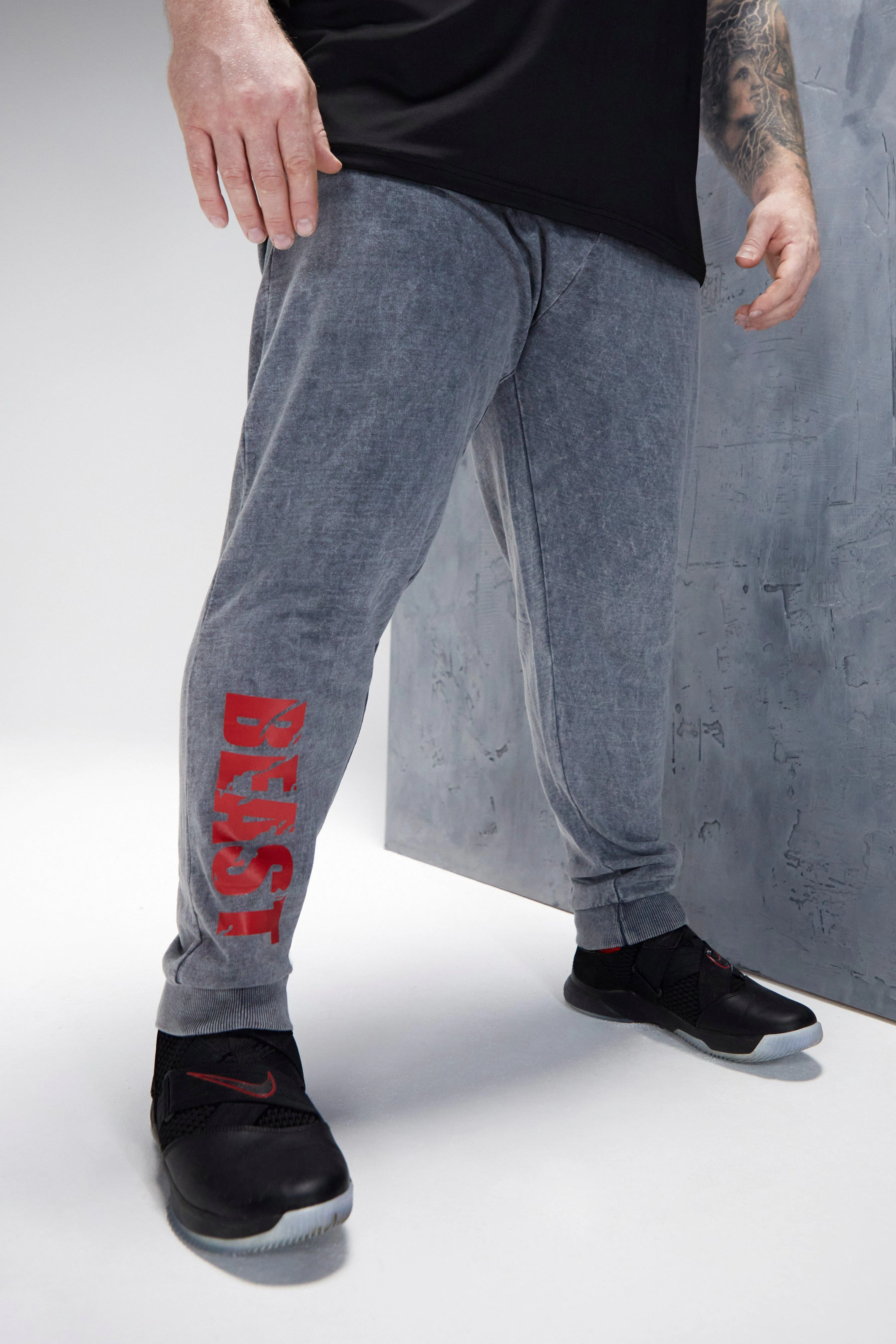 Man Active Beast Acid Wash Joggers | boohooMAN UK