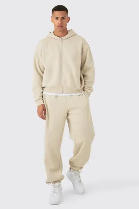 Man Oversized Zip Through Hooded Tracksuit