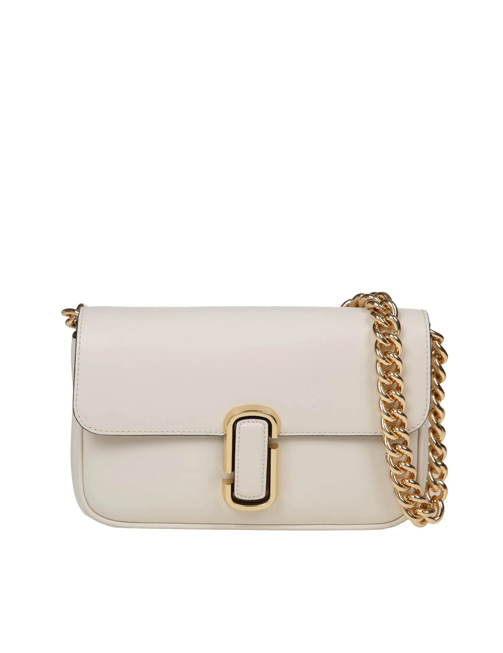 MARC JACOBS THE MINI SHOULDER BAG IN MILK WHITE LEATHER