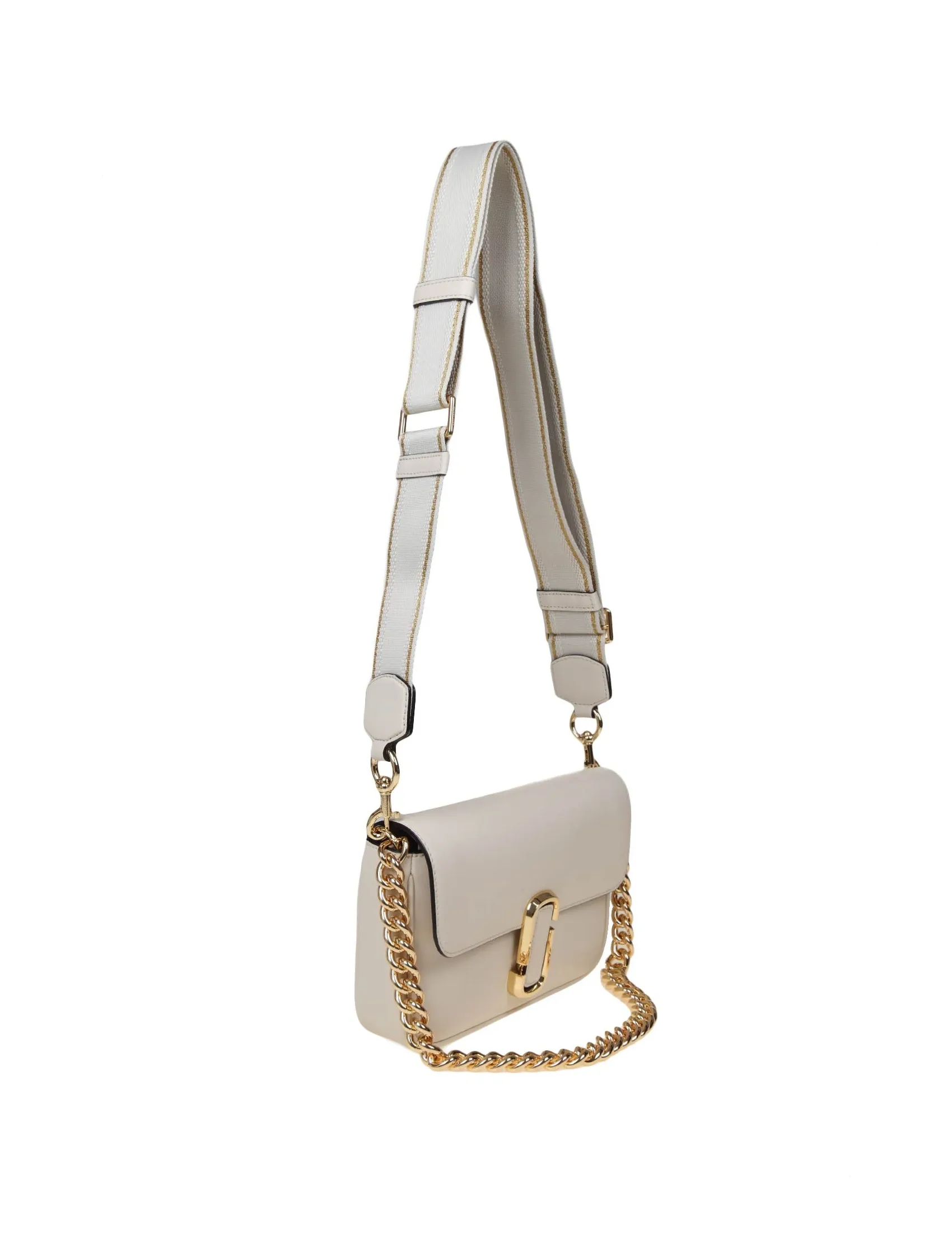 MARC JACOBS THE MINI SHOULDER BAG IN MILK WHITE LEATHER