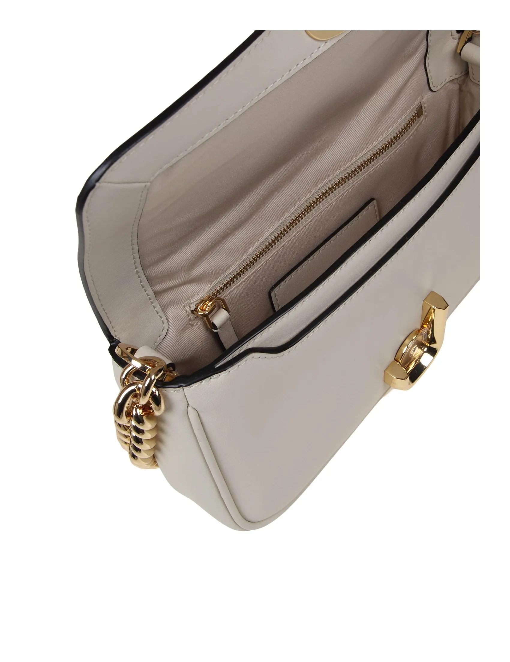 MARC JACOBS THE MINI SHOULDER BAG IN MILK WHITE LEATHER