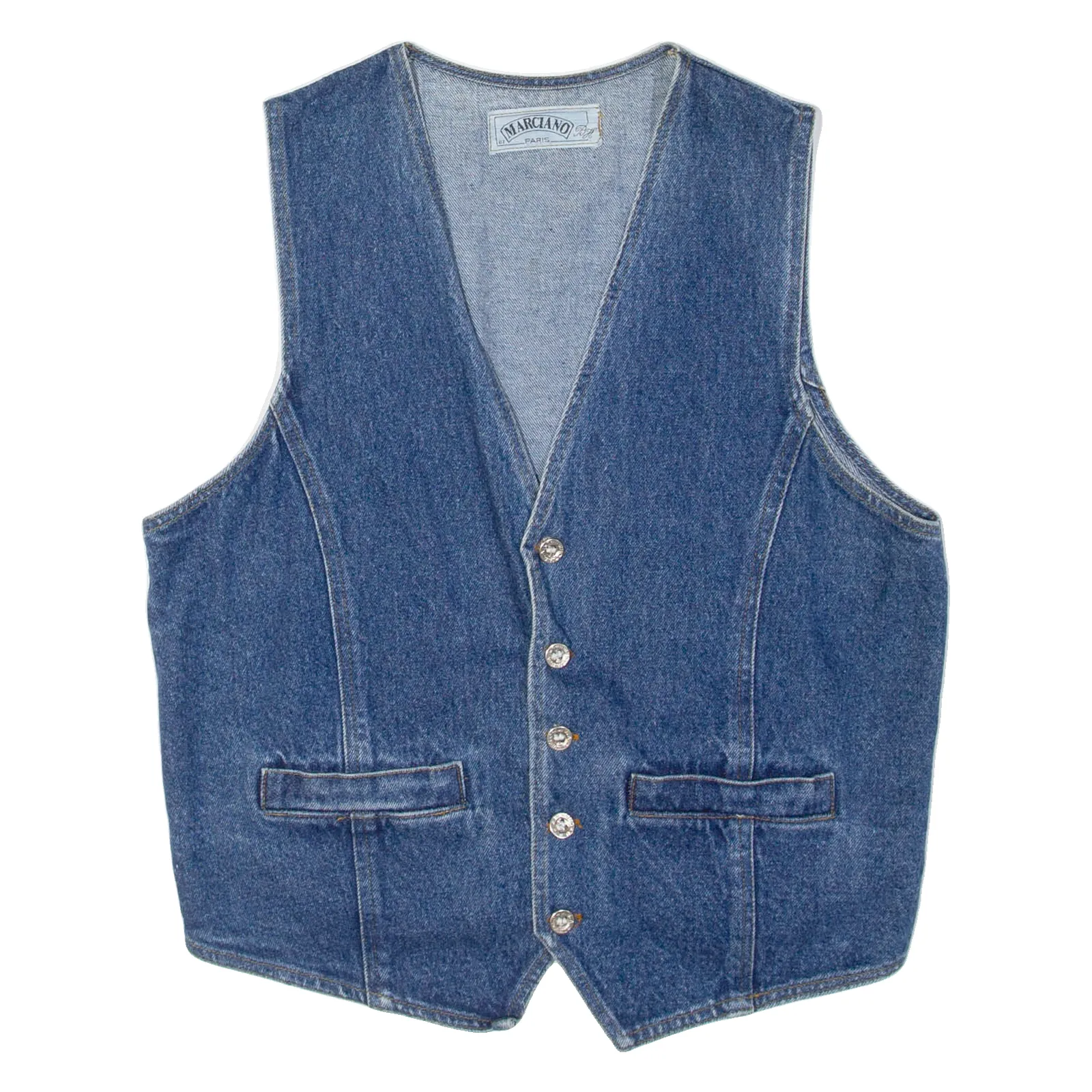 MARCIANO Mens Denim Waistcoat Blue S