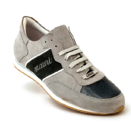 Mauri Scilla M783 Suede & Crocodile Sneakers Charcoal Grey (Special Order)