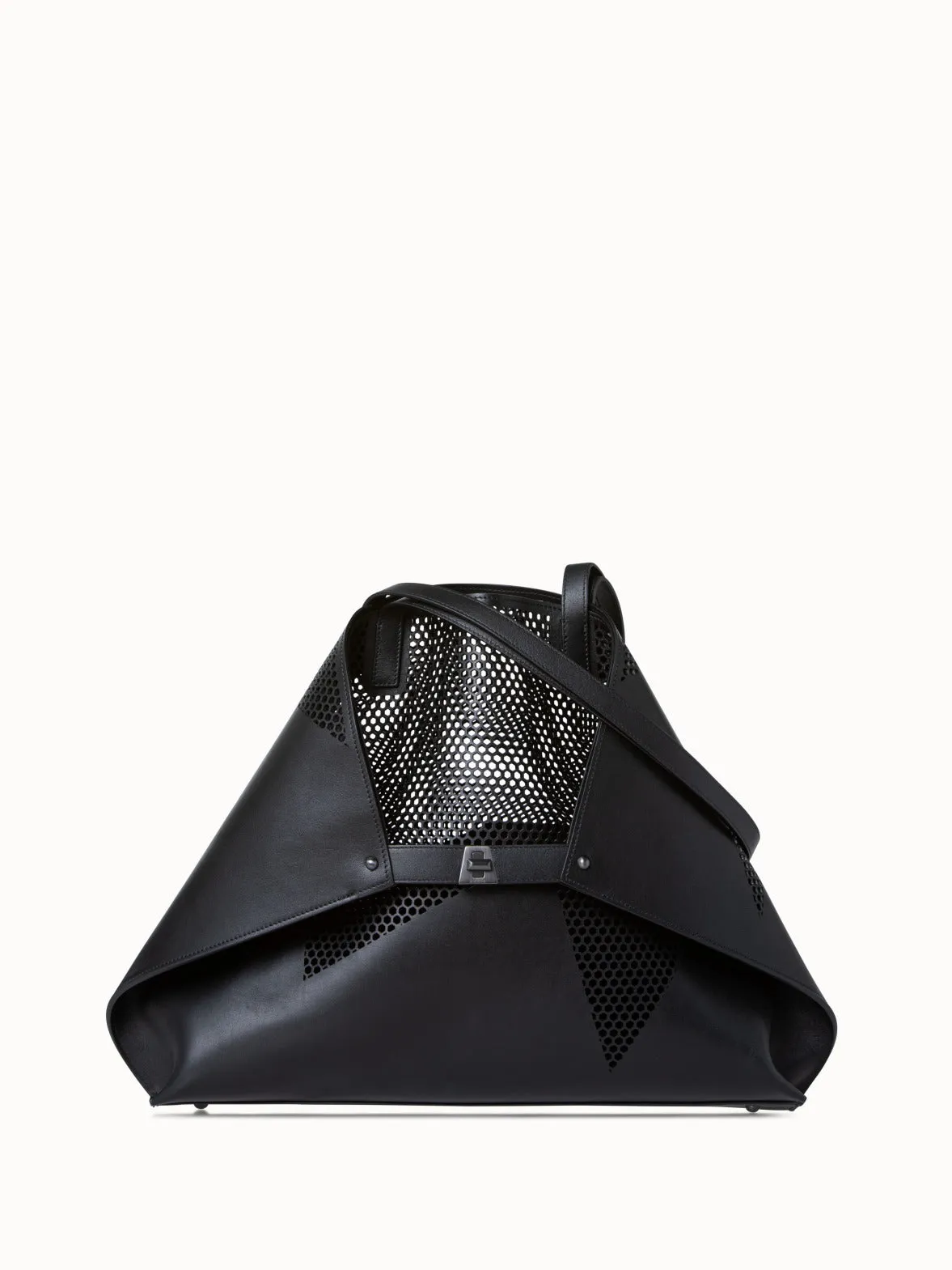 Medium Ai Shoulder Bag in Leather with Lasercut Kinderstern